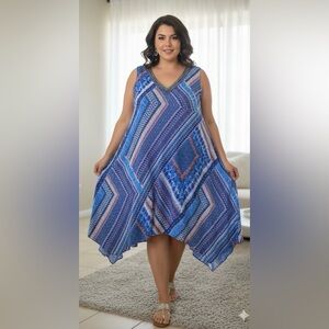 NWT Studio One New York tunic dress multicolored embellished V-neck 24W